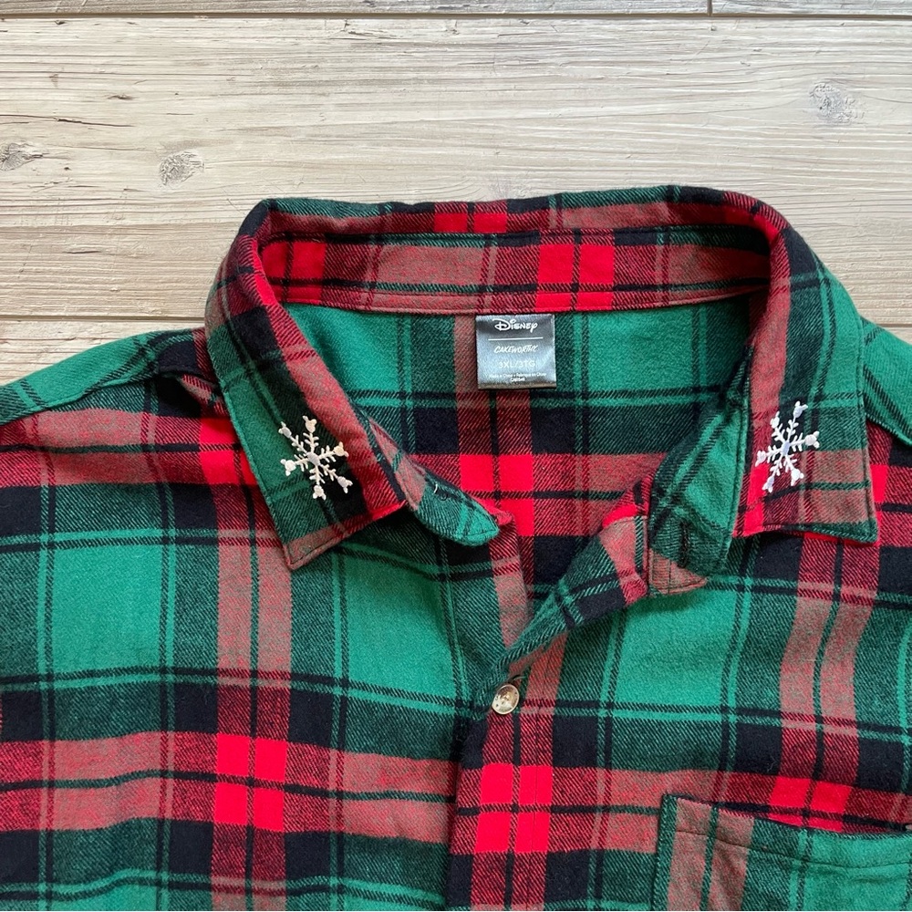 Cakeworthy | Disney Santa Mickey Mouse Flannel Shirt | Size: 3XL - Picture 3 of 8